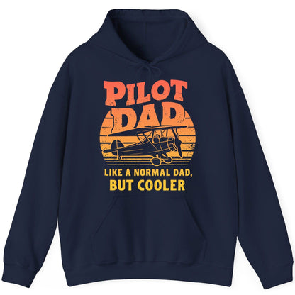 Pilot Dad Like a Normal Dad, but Cooler pilots Hoodie Navy product mockup