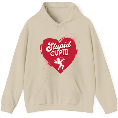 Stupid Cupid anti-Valentine's Day Hoodie Sand product mockup