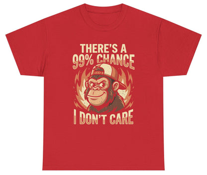 There's a 99% Chance I Don't Care monkey Youth T-Shirt Red product mockup