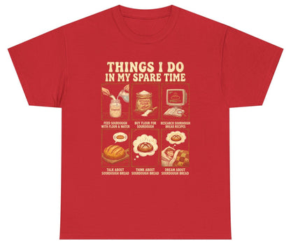Things I Do in My Spare Time sourdough bread baking Youth T-Shirt Red product mockup
