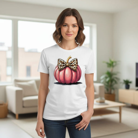 Pink Leopard Pumpkin pink pumpkin T-Shirt White lifestyle mockup