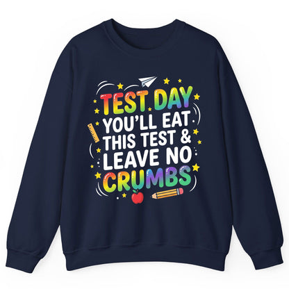 Test Day You'll Eat This Test & Leave No Crumbs Testing Sweatshirt - product mockup - Navy