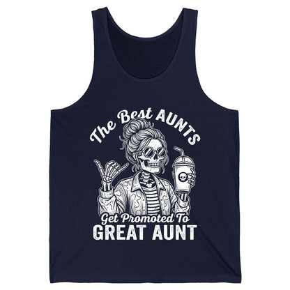 The Best Aunts Get Promoted to GREAT AUNT Funny Announcement Tank Top - product mockup - Navy