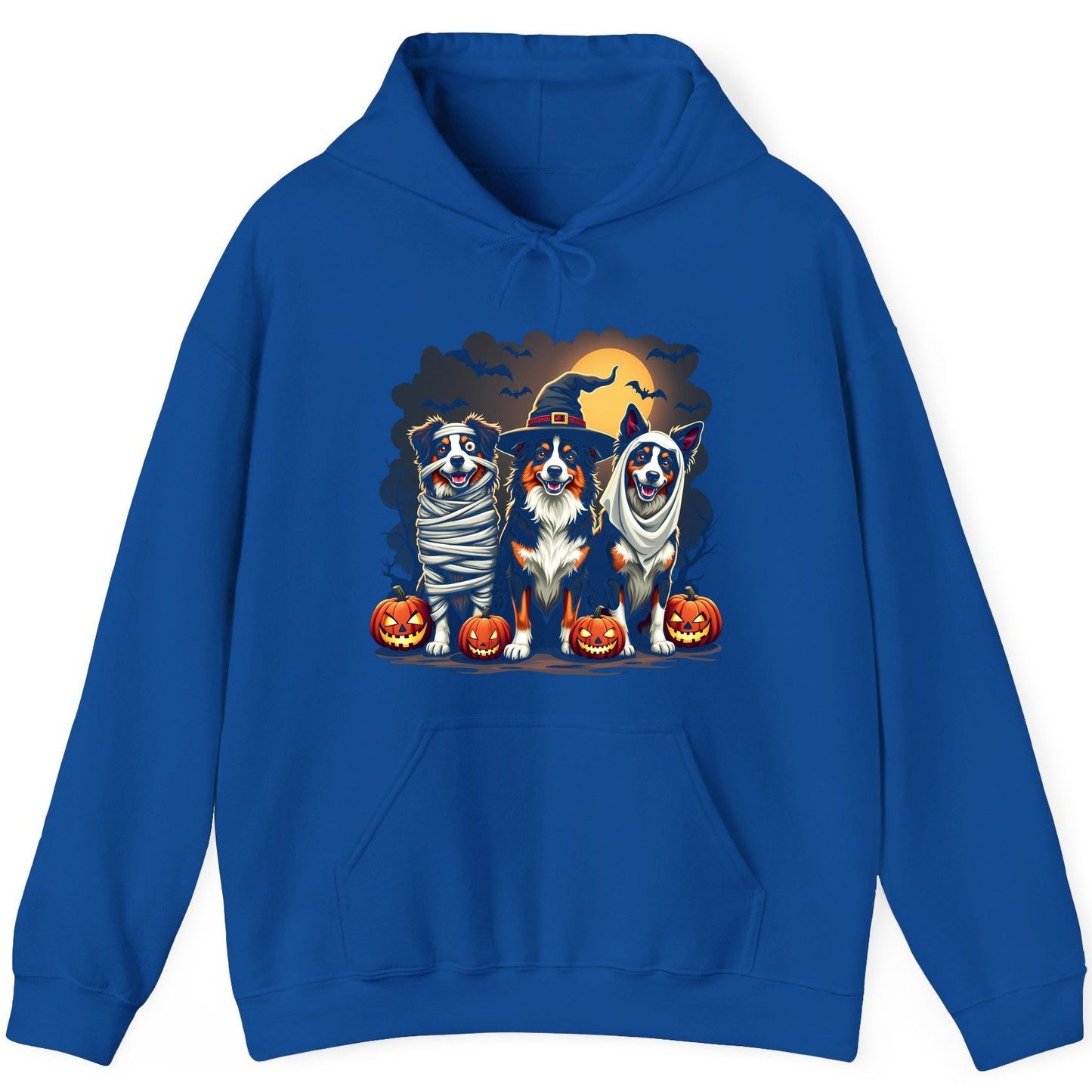 Australian Shepherd Halloween Dogs australian shepherd dogs Hoodie Royal product mockup