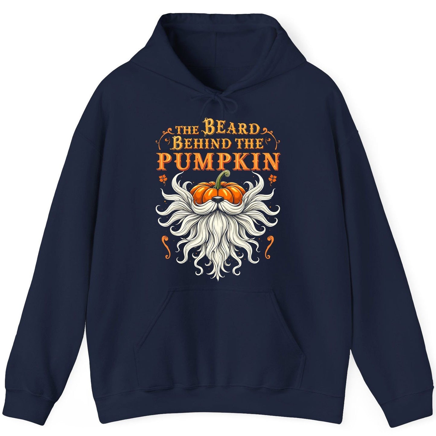 The Beard Behind the Pumpkin bearded dad Hoodie Navy product mockup