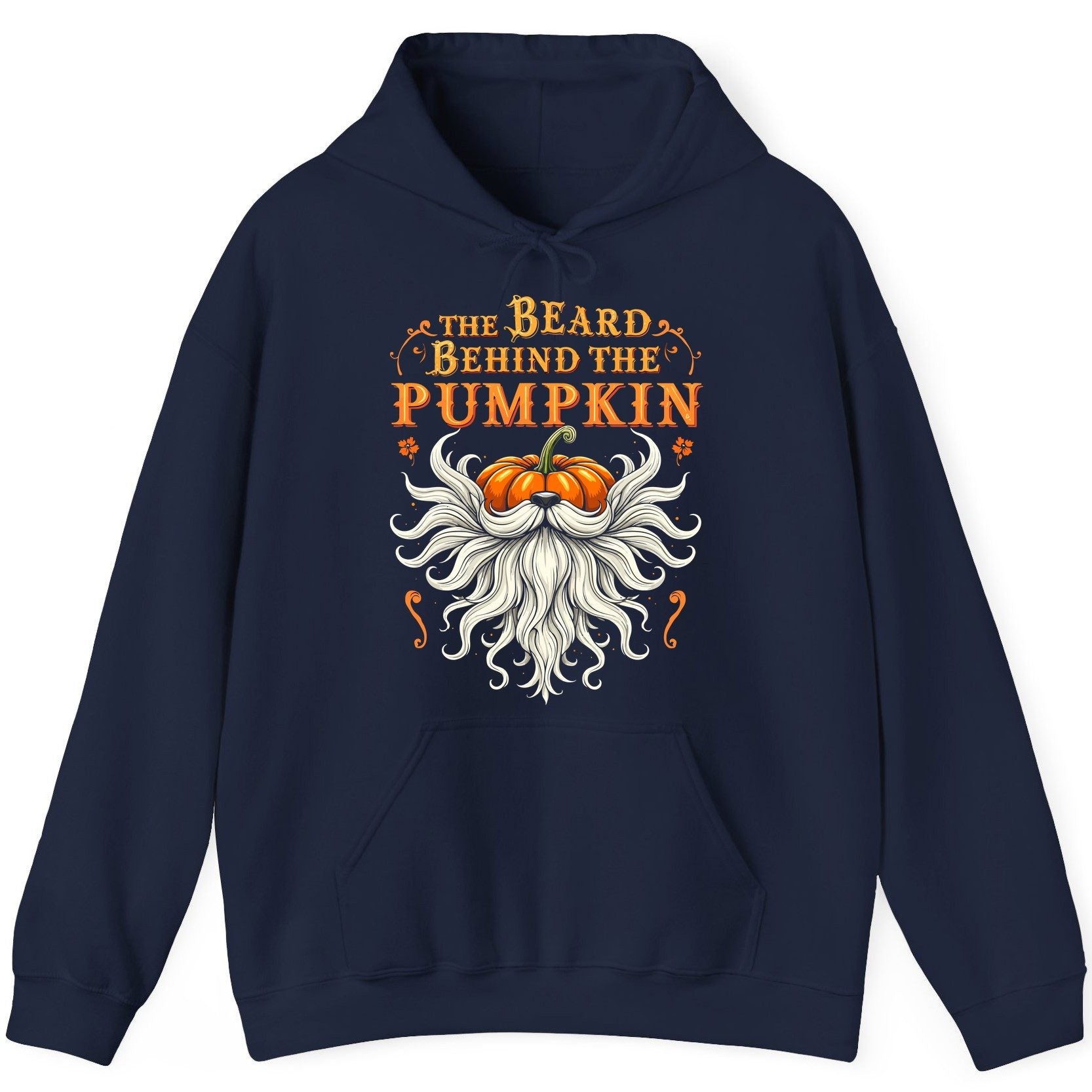 The Beard Behind the Pumpkin bearded dad Hoodie Navy product mockup