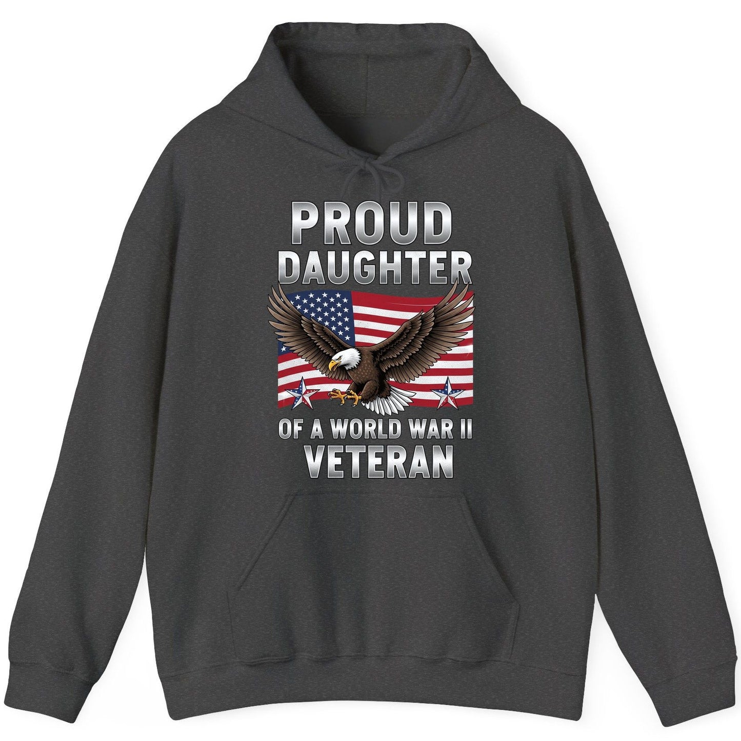 Proud Daughter of a World War Ii Veteran wwii veteran family Hoodie Dark Heather product mockup