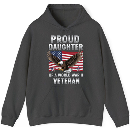 Proud Daughter of a World War Ii Veteran wwii veteran family Hoodie Dark Heather product mockup