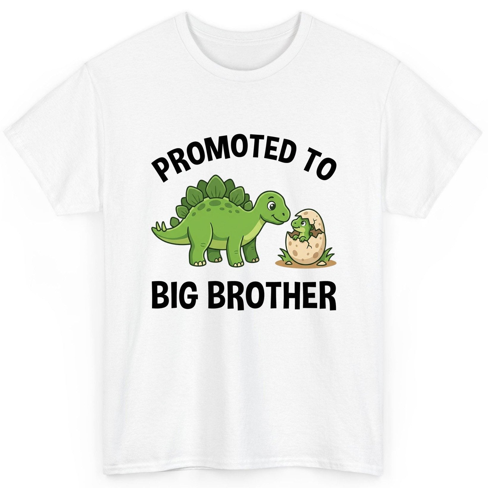 Promoted to Big Brother Dinosaur T-Shirt - product mockup - White