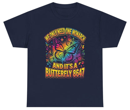 WE ONLY NEED ONE Monarch AND IT'S a Butterfly 8647 Youth T-Shirt - product mockup - Navy