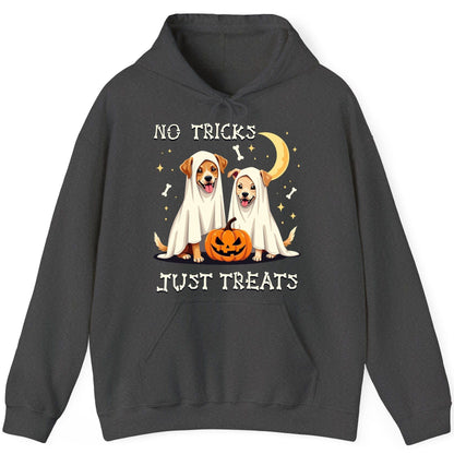 No Tricks Just Treats Halloween dogs Hoodie Dark Heather product mockup