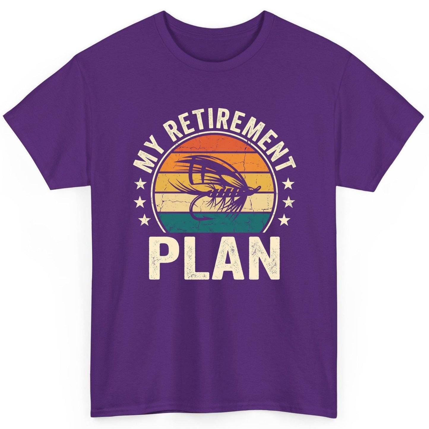 My Retirement Plan fly fishing T-Shirt Purple product mockup