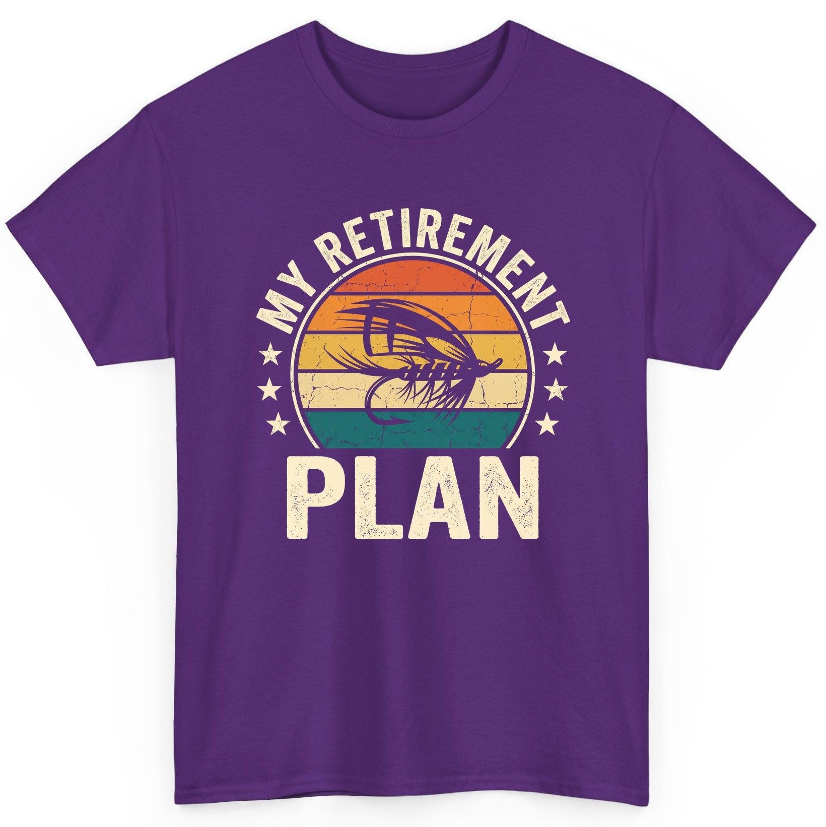 My Retirement Plan fly fishing T-Shirt Purple product mockup