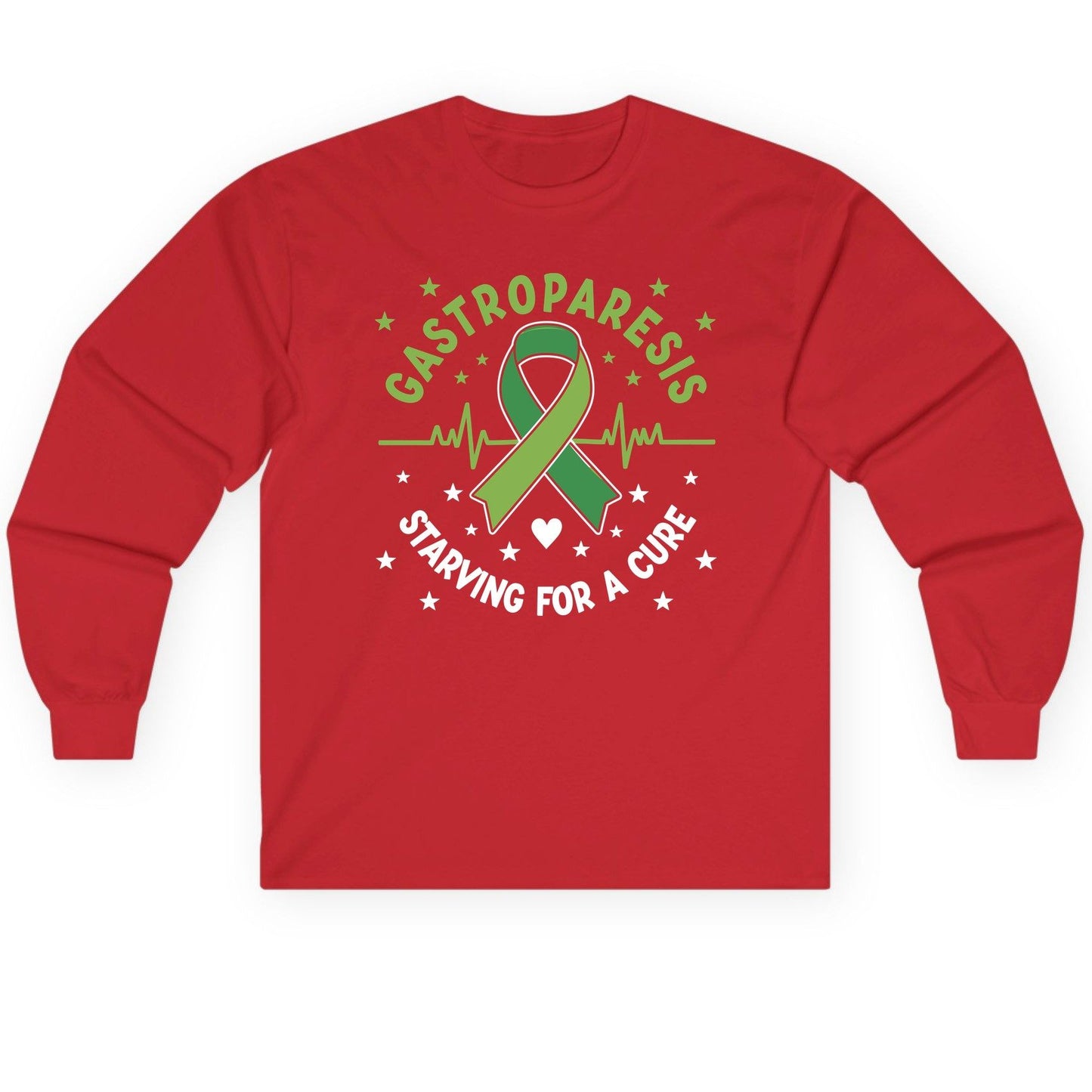 Gastroparesis Starving for a Cure gastroparesis awareness Long Sleeve Tee Red product mockup