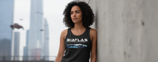 31 Atlas Interstellar Visitor sci-fi spaceship Tank Top Black lifestyle mockup