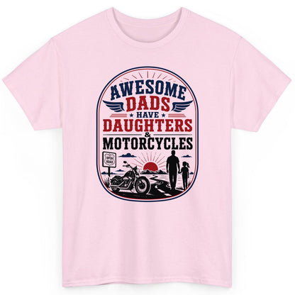 Awesome Dads Have Daughters & Motorcycles biker dad T-Shirt Light Pink product mockup