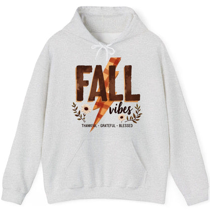 Fall Vibes Thankful Grateful Blessed autumn Hoodie Ash product mockup