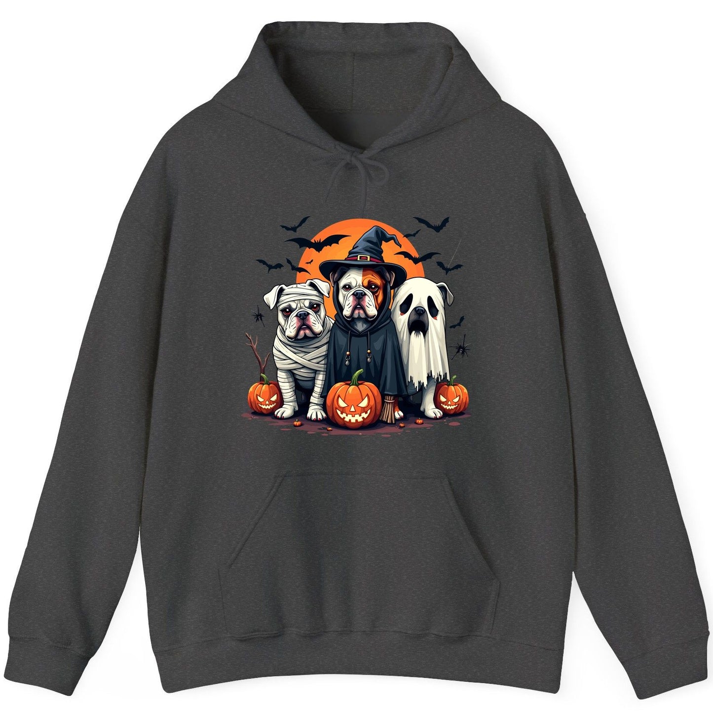 Halloween Bulldogs Costumes Halloween bulldogs Hoodie Dark Heather product mockup