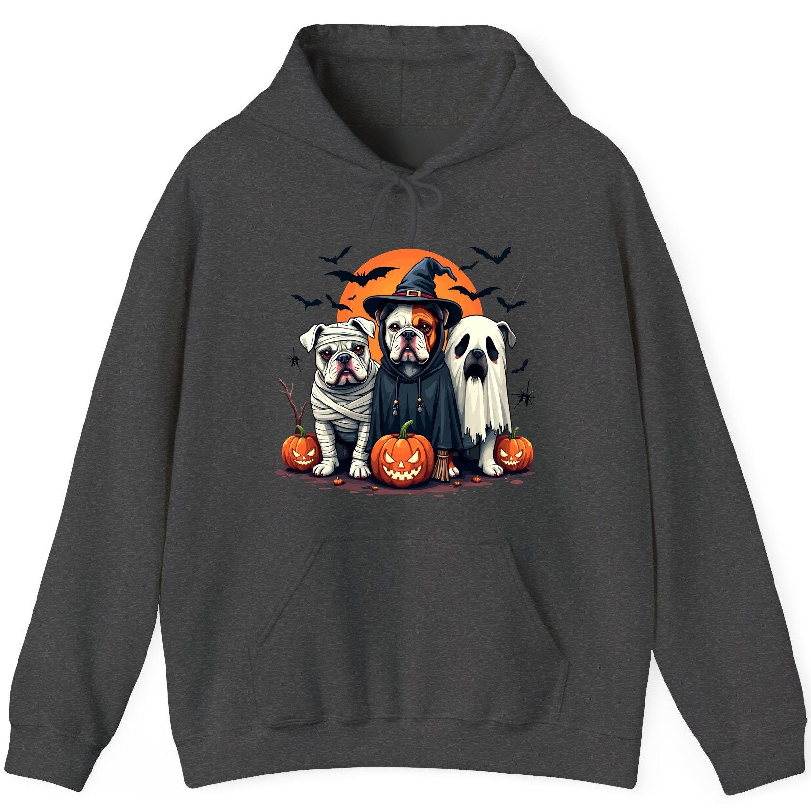 Halloween Bulldogs Costumes Halloween bulldogs Hoodie Dark Heather product mockup