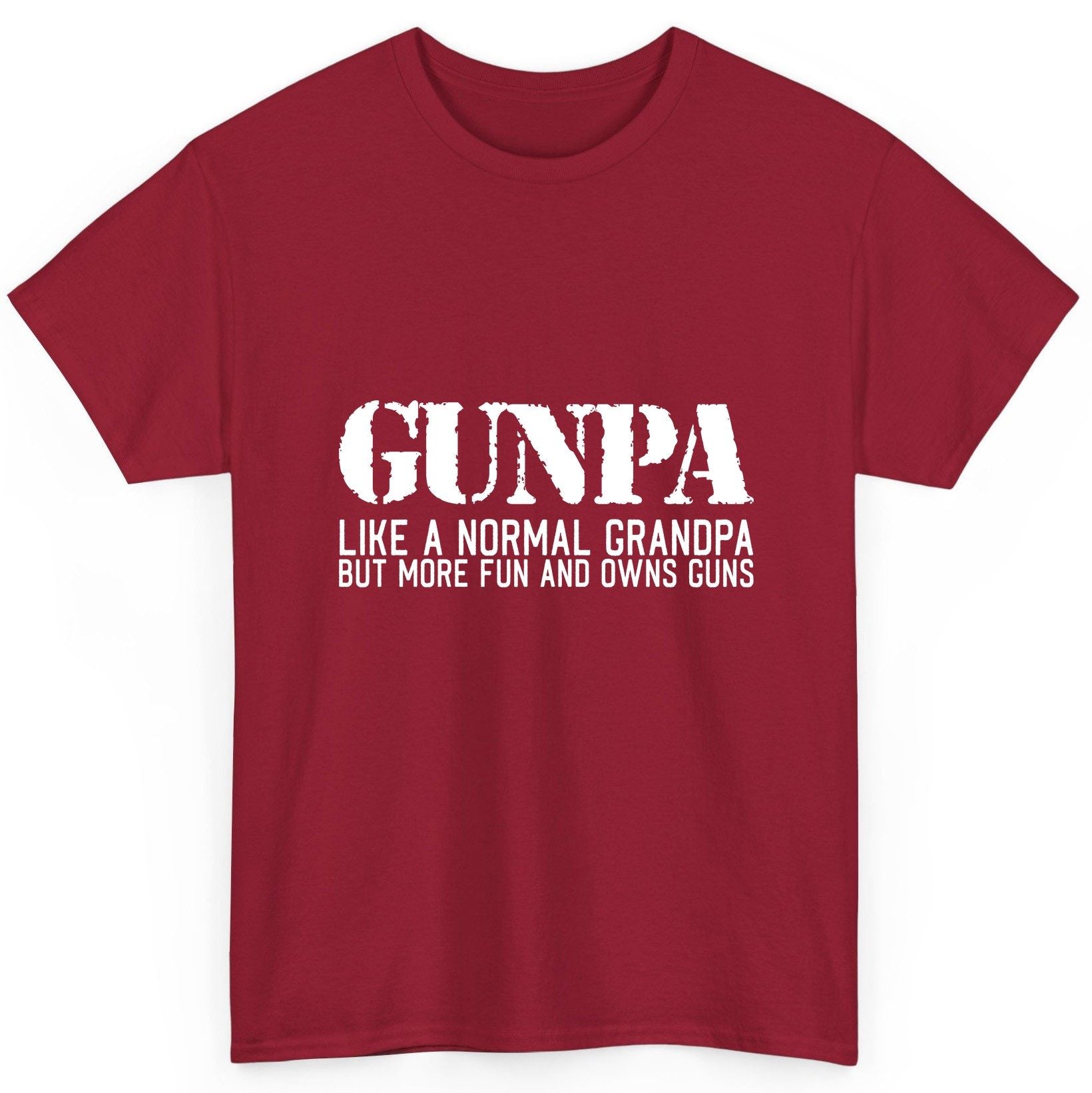 Gunpa Like a Normal Grandpa but More Fun and Owns Guns funny gun owner grandpa T-Shirt Cardinal Red product mockup