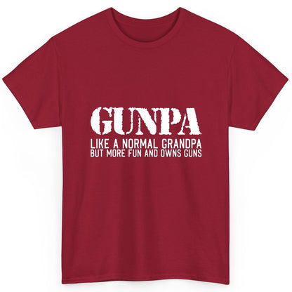 Gunpa Like a Normal Grandpa but More Fun and Owns Guns funny gun owner grandpa T-Shirt Cardinal Red product mockup