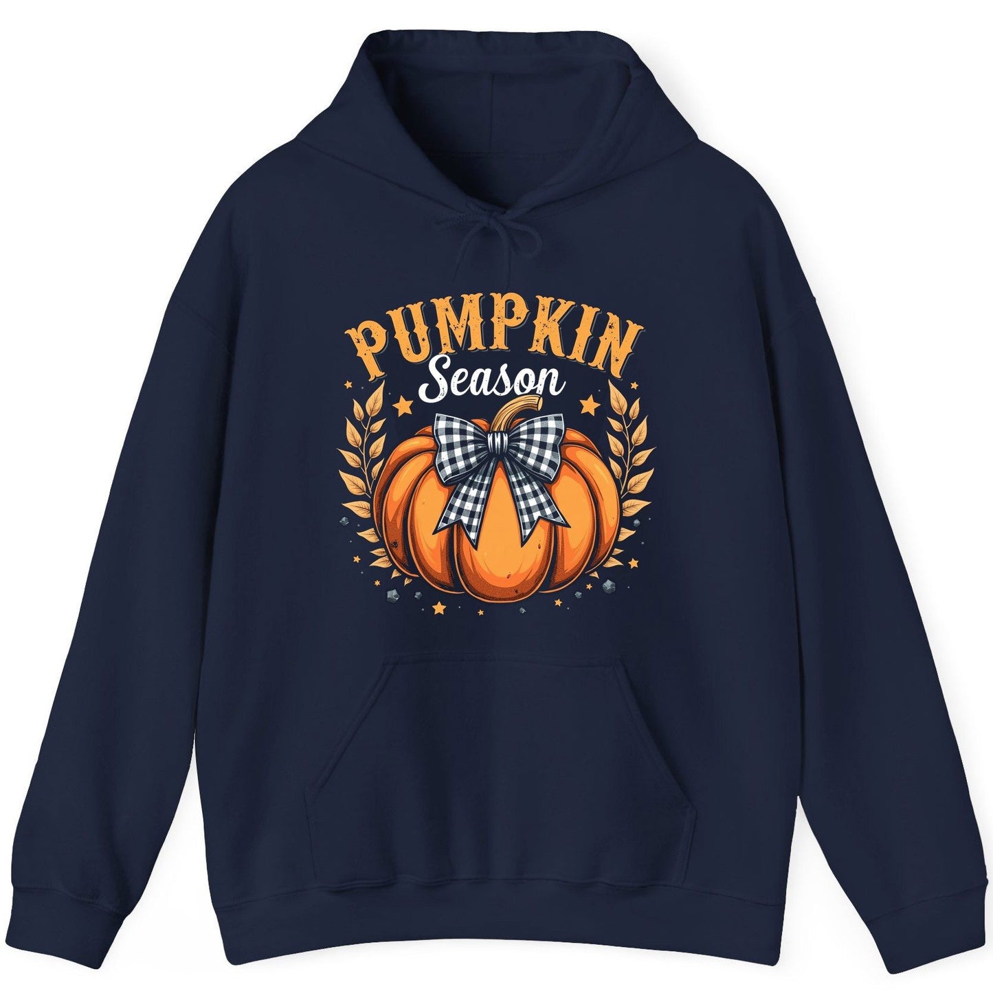 Pumpkin Season fall Hoodie Navy product mockup
