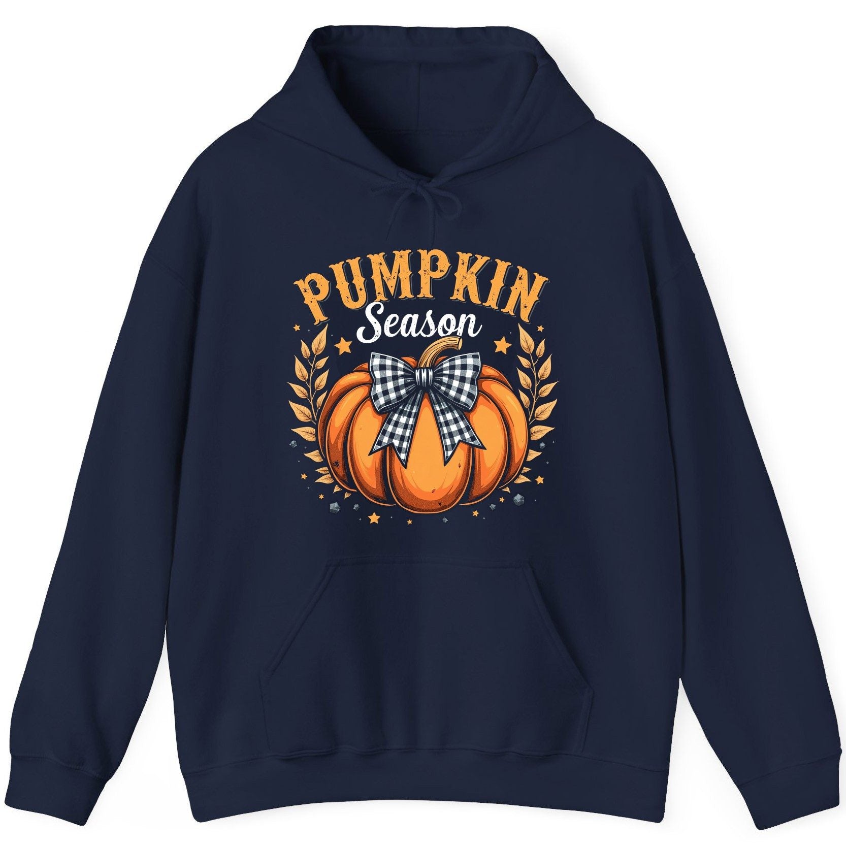 Pumpkin Season fall Hoodie Navy product mockup