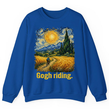 Gogh Riding art parody Sweatshirt Royal product mockup
