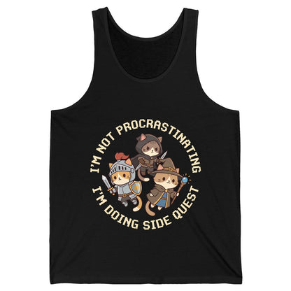I'm Not Procrastinating I'm Doing Side Quest rpg cats Tank Top Black product mockup