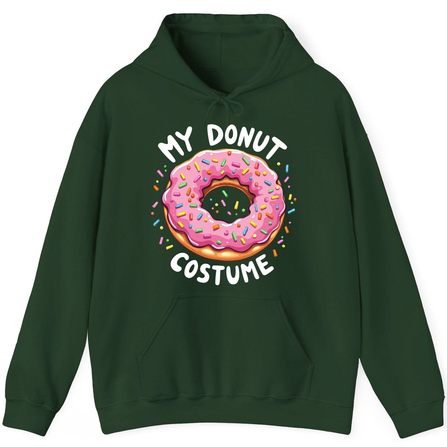 My Donut Costume donut Hoodie Forest Green product mockup