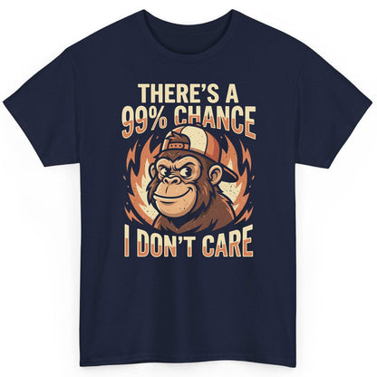 There's a 99% Chance I Don't Care monkey T-Shirt Navy product mockup