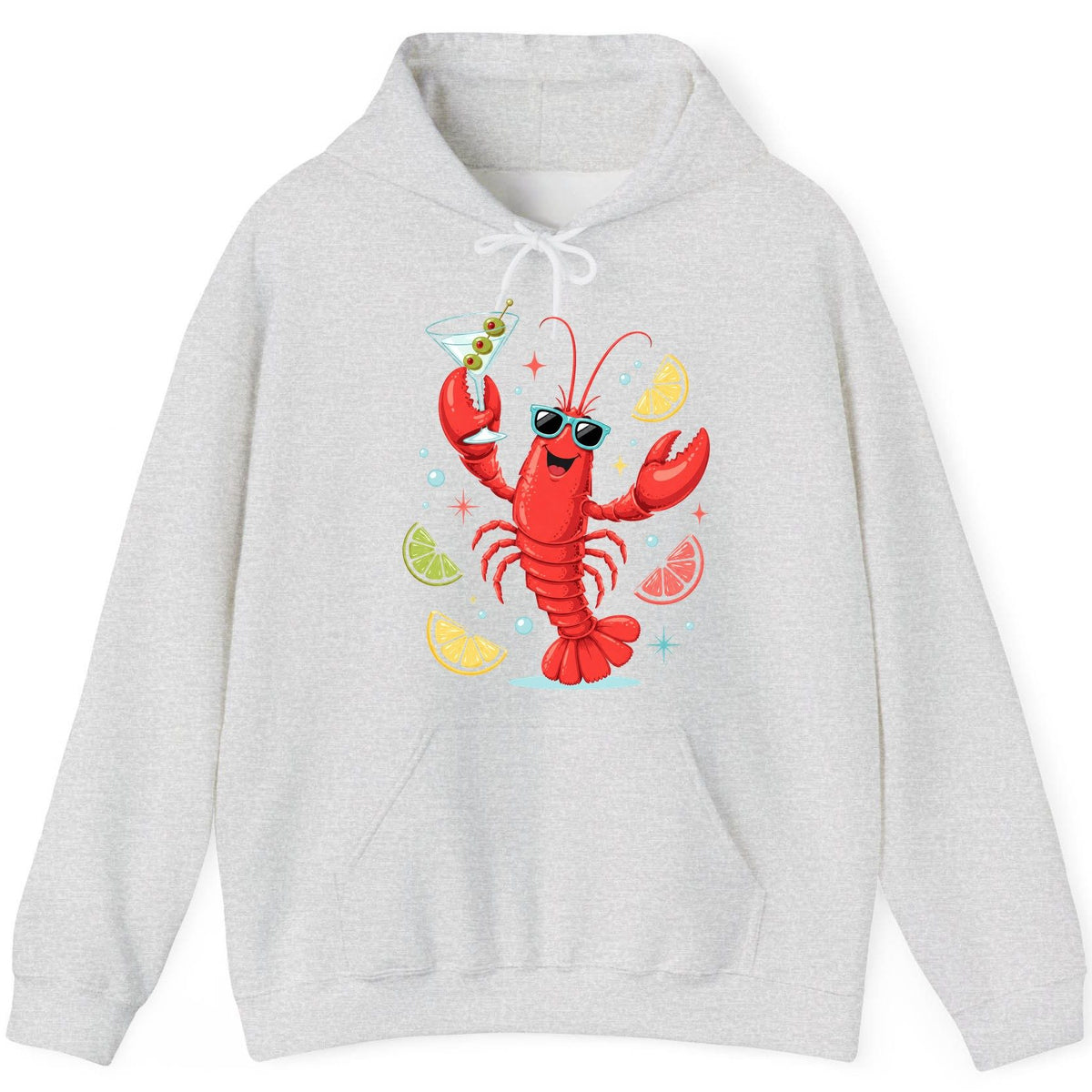 Cartoon Lobster Party lobster Hoodie Ash product mockup