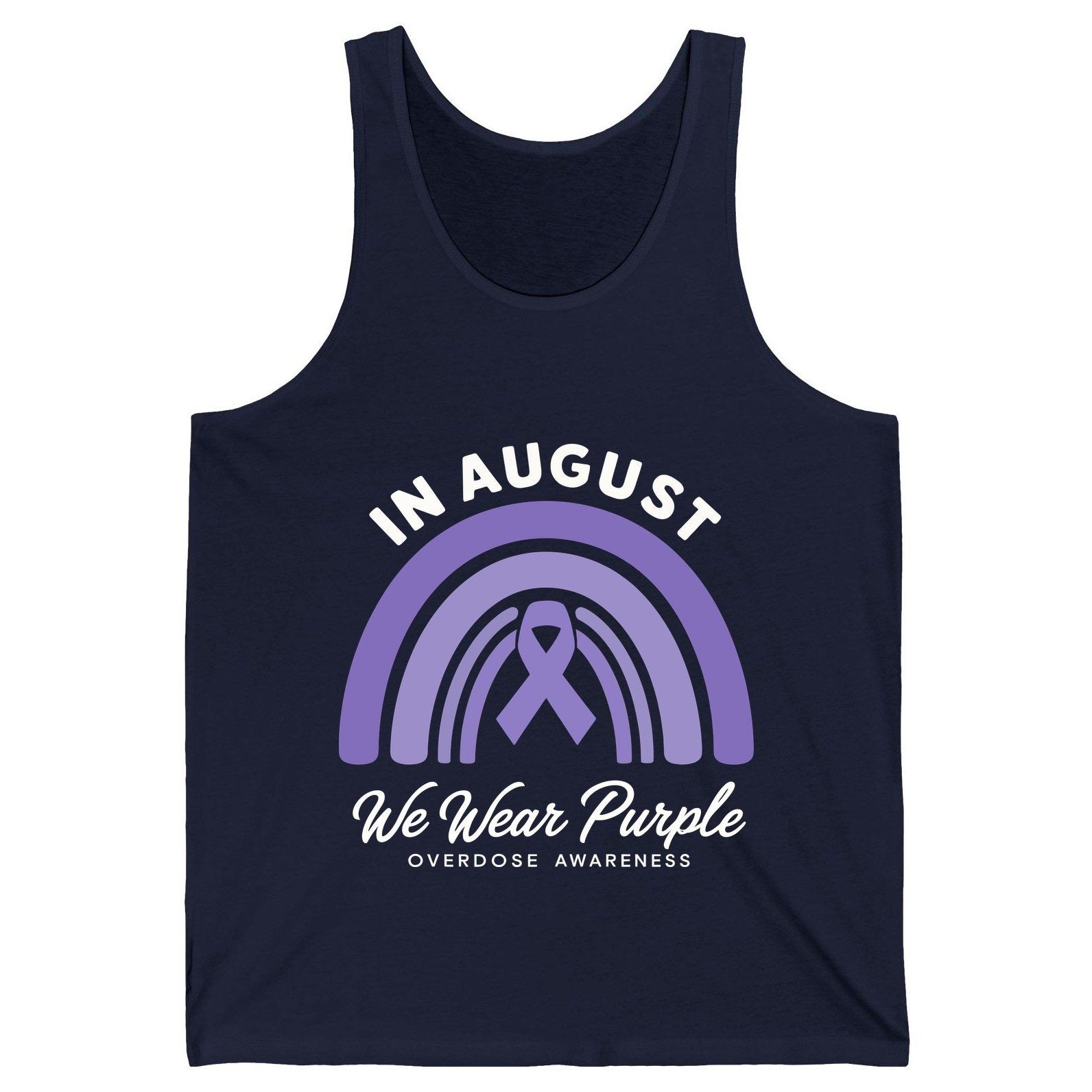 In August We Wear Purple Overdose Awareness overdose awareness Tank Top Navy product mockup