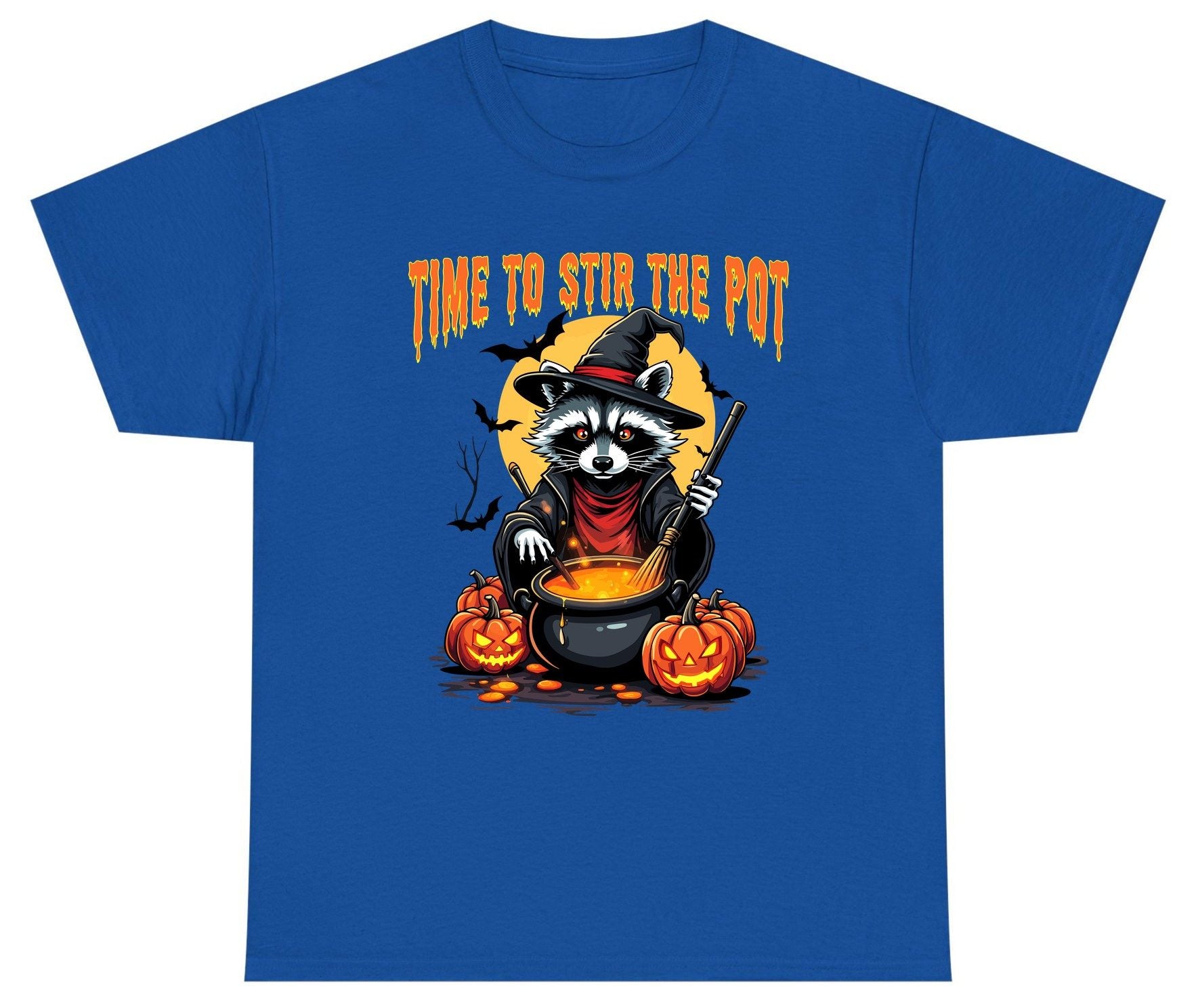 Time to Stir the Pot Halloween raccoon Youth T-Shirt Royal product mockup