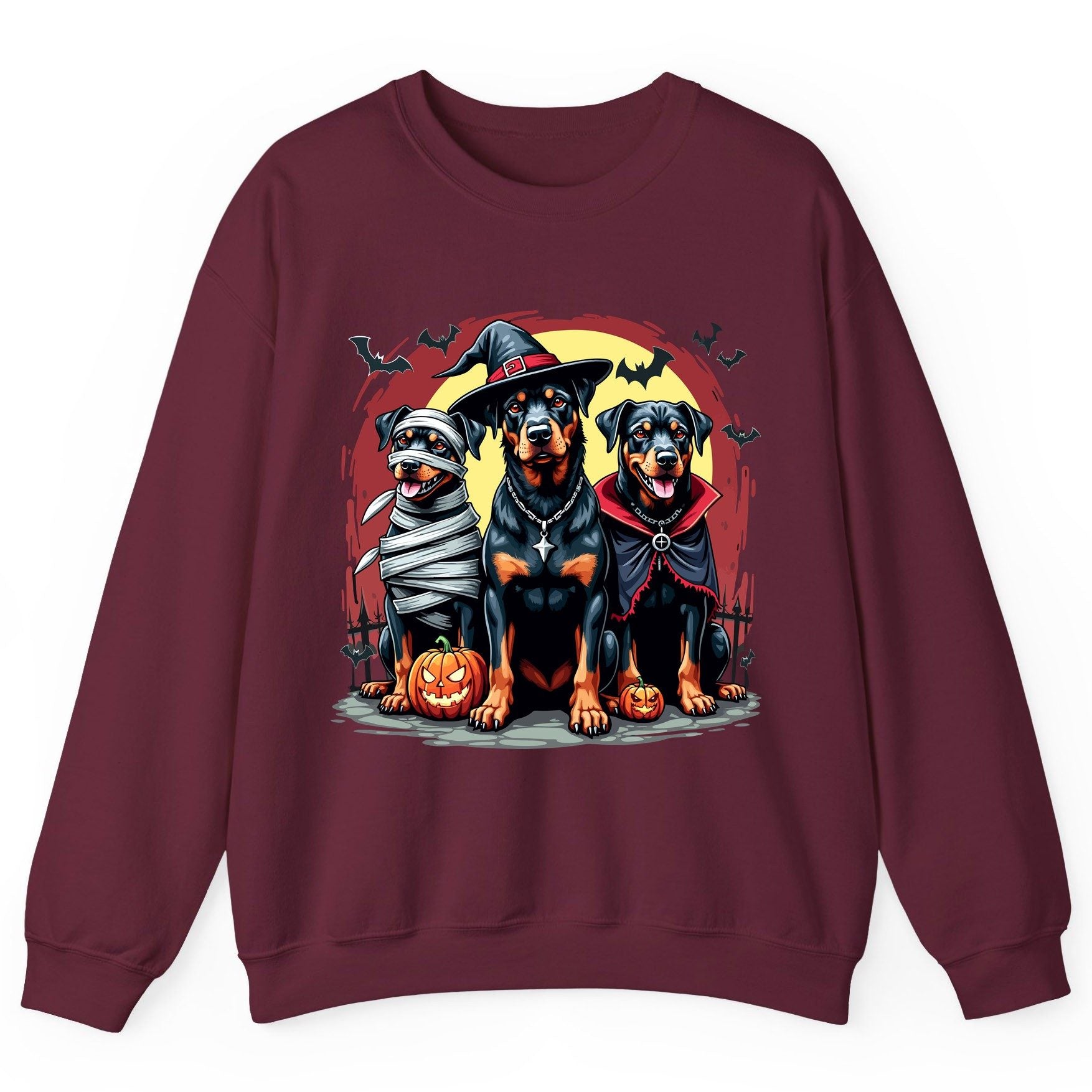 Rottweiler Halloween Costumes rottweiler Sweatshirt Maroon product mockup