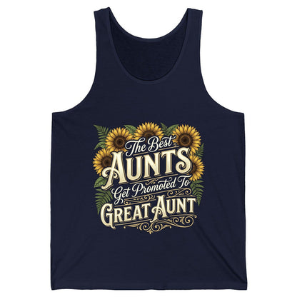 The Best AUNTS Get Promoted to GREAT AUNT Retro Tank Top - product mockup - Navy