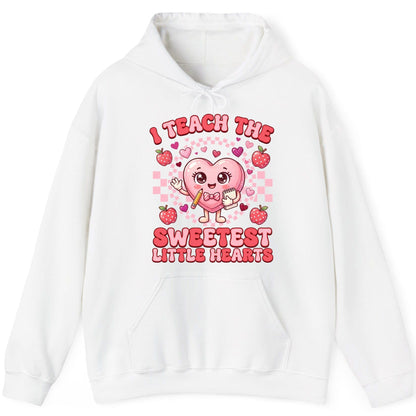 I Teach the Sweetest Little Hearts teaching Hoodie White product mockup
