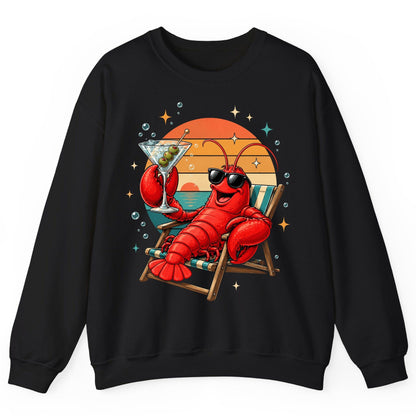 Funny Lobster Drinking Martini lobster Sweatshirt Black product mockup