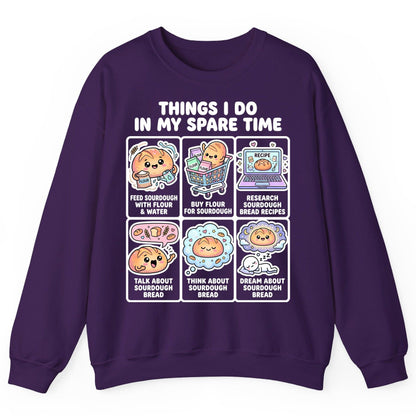 Things I Do in My Spare Time sourdough bread baking Sweatshirt Purple product mockup