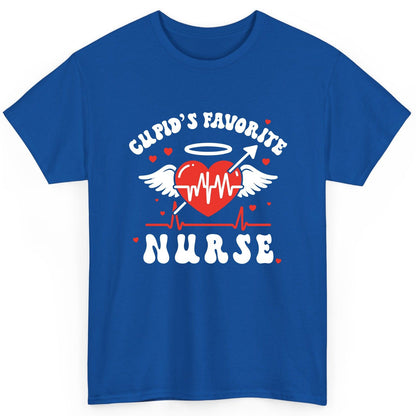 Cupid's Favorite Nurse nursing T-Shirt Royal product mockup