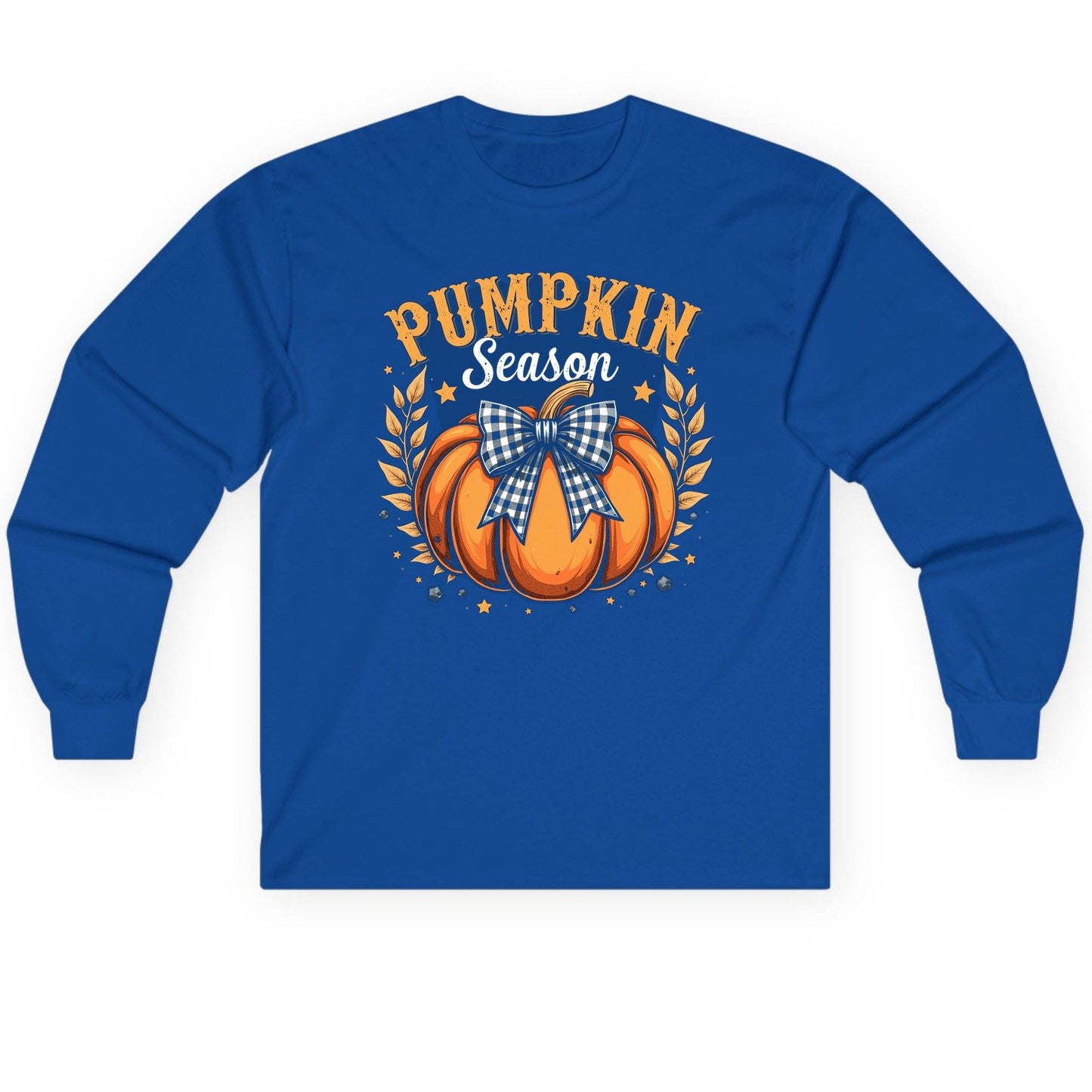 Pumpkin Season fall Long Sleeve Tee Royal product mockup