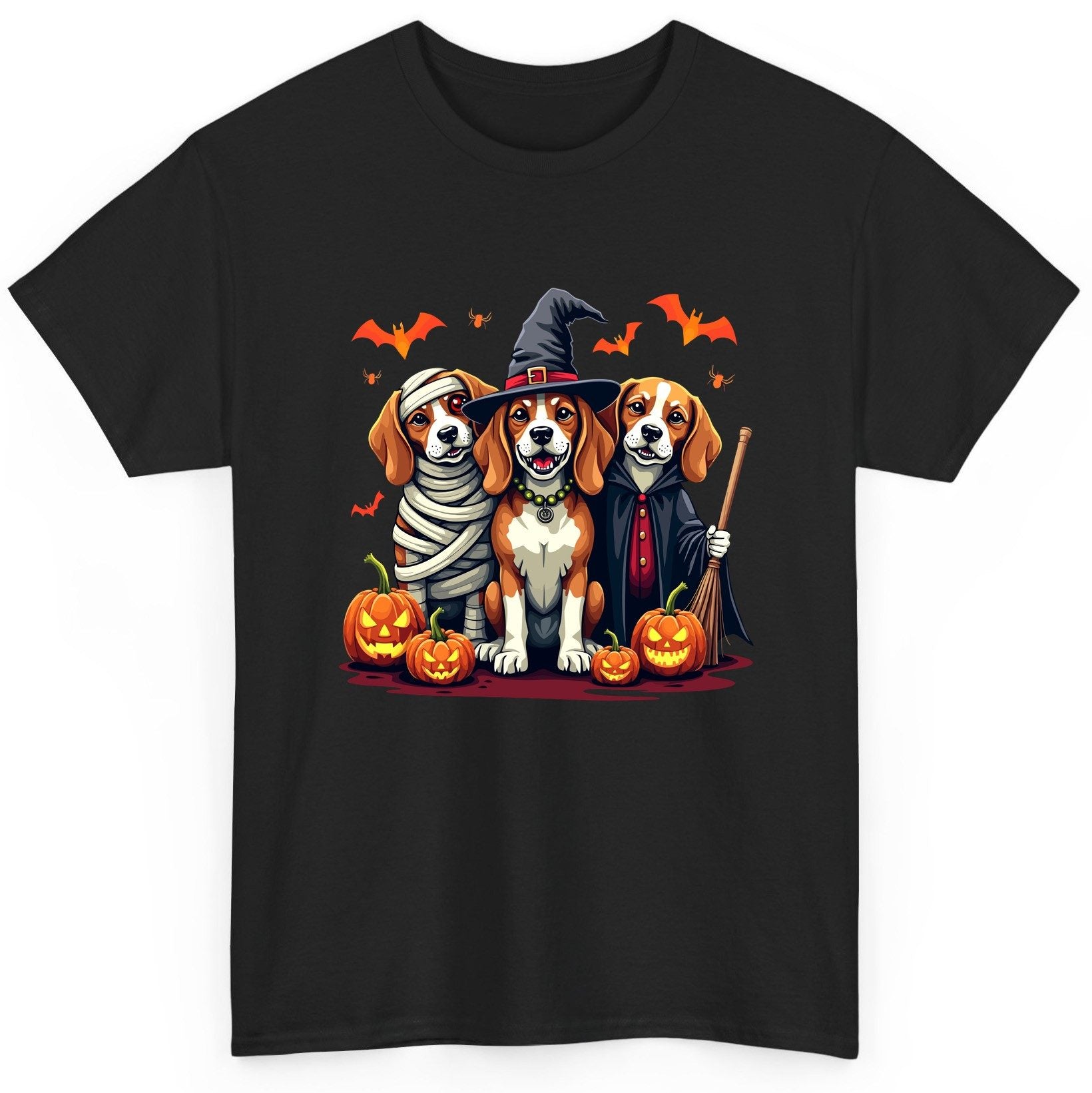 Halloween Beagles Costume beagles in Halloween costumes T-Shirt Black product mockup