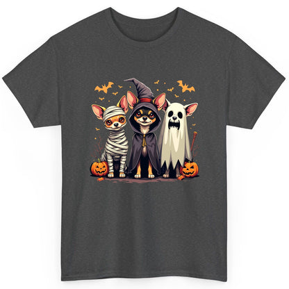 Chihuahua Halloween Costumes chihuahua dogs in Halloween costumes T-Shirt Dark Heather product mockup