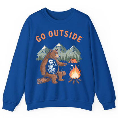 Go Outside funny bear Sweatshirt Royal product mockup