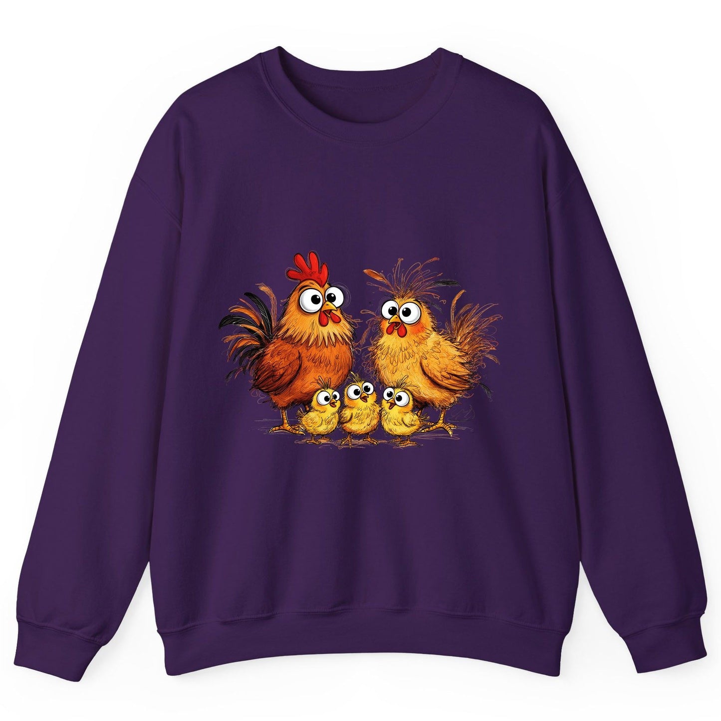 Funny Chicken Family chicken family Sweatshirt Purple product mockup