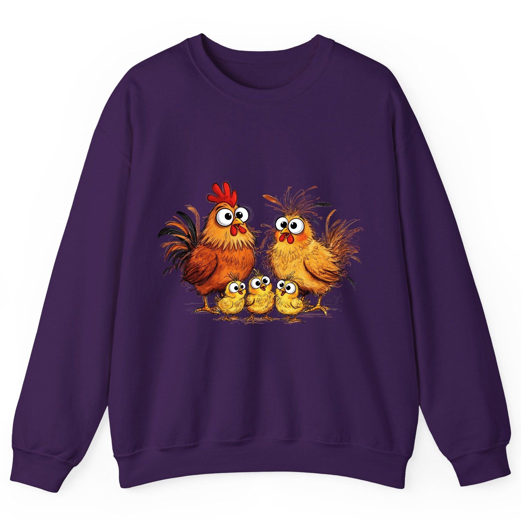Funny Chicken Family chicken family Sweatshirt Purple product mockup