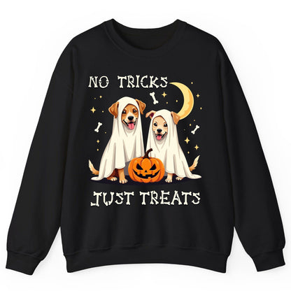 No Tricks Just Treats Halloween dogs Sweatshirt Black product mockup