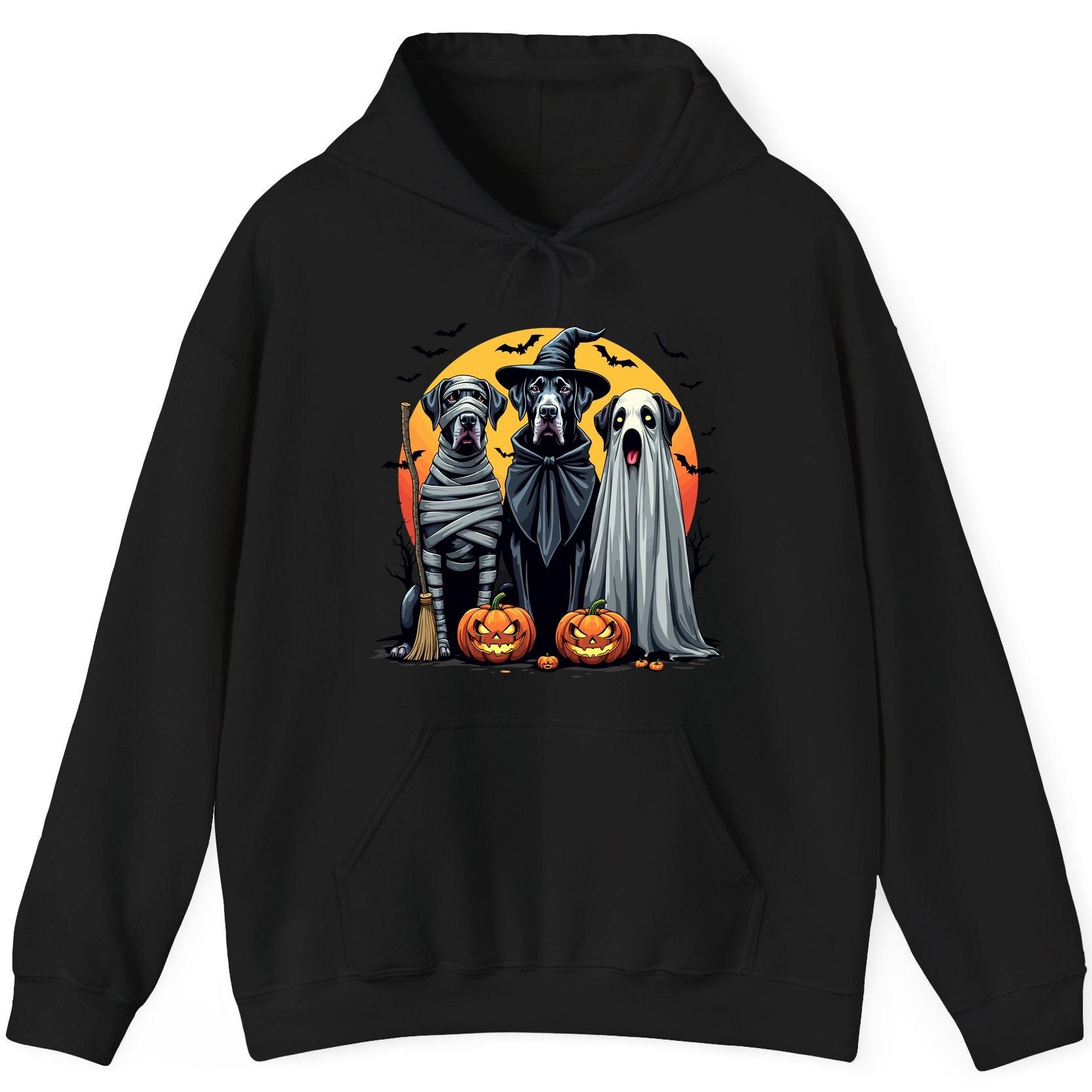Halloween Dogs in Costumes Halloween dogs Hoodie Black product mockup