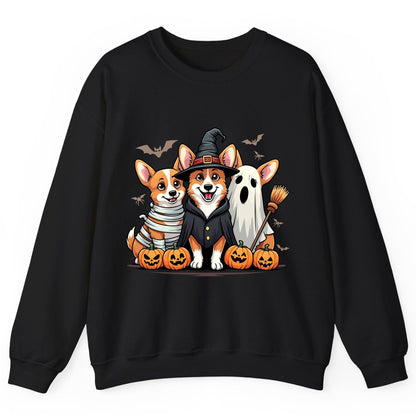 Halloween Corgi Trio Halloween corgis Sweatshirt Black product mockup
