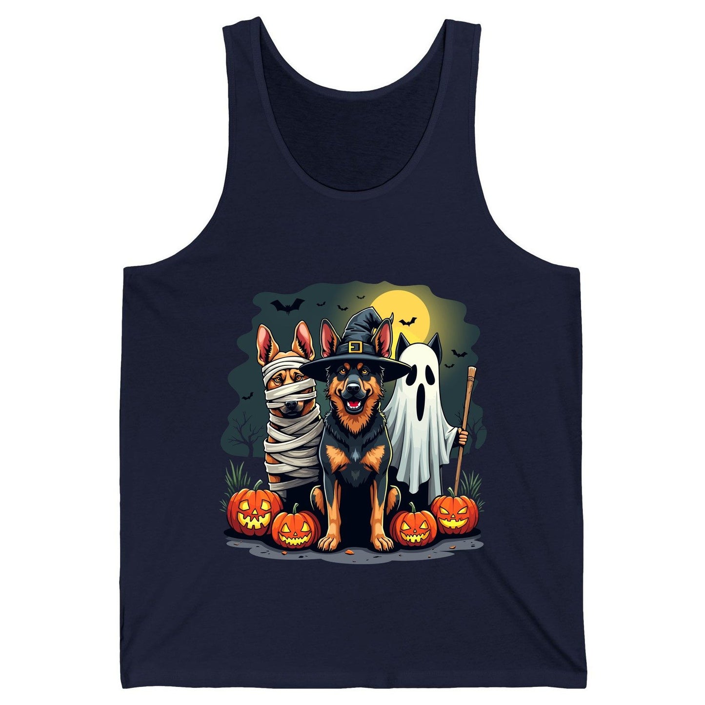 Halloween Dogs in Costumes Halloween dogs Tank Top Navy product mockup